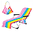 Capa de cadeira lounge chair - capa vira bolsa / listras colorida - Imagem 1