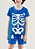 Pijama Kids Unissex Halloween Esqueleto Azul - Imagem 2