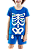 Pijama Kids Unissex Halloween Esqueleto Azul - Imagem 1