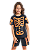 Pijama Kids Unissex Halloween Esqueleto Laranja - Imagem 1