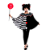 Poncho Estampa Fantasia Halloween Festa Adulto/infantil - Palhaço preto e branco - Imagem 1