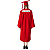 Beca,Toga, Bata, túnica unissex Vermelho - para graduação adultos Personalizado - Imagem 2