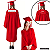 Beca,Toga, Bata, túnica unissex Vermelho - para graduação adultos Personalizado - Imagem 1