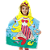 Toalha de praia com capuz - infantil Sereia loira - Imagem 1
