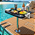 Mesa Náutica Completa Overboat 45x58cm com Pedestal Inox e Porta-Copos - Imagem 1