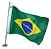 Kit Bandeira do Brasil Náutica Oficial com Mastro Inox 304 Overboat - Imagem 1