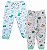 KIT CALÇA INFANTIL CANELADA ESTAMPADO BRANCO - JEITO INOCENTE - Imagem 1