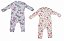 KIT MACACÃO INFANTIL ESTAMPADO GATINHA OFF WHITE E URSO BRANCO - JEITO INOCENTE - Imagem 1