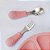 Kit Talher Em Inox Com Cabo Em Silicone Bebê Buba - Imagem 2