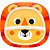 Pratinho Buba Zoo Infantil Estampado Amarelo Leão - Imagem 1