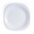 Jogo 6 Pratos Rasos Sobremesa Quadrado Opaline Vidro Branco 22 cm - Imagem 2