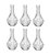 Kit 6 Vaso Decorativo 15 cm em Vidro Jarrinho Flores Solitátio Resistente - Imagem 1
