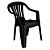 Cadeira Poltrona Plastica Com Apoio De Braço Preta Mor - Imagem 1