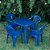 Cadeira Poltrona Plastica Com Apoio De Braço Azul Mor - Imagem 7