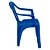 Cadeira Poltrona Plastica Com Apoio De Braço Azul Mor - Imagem 3