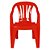Cadeira Poltrona Plastica Com Apoio De Braço Vermelha Mor - Imagem 3