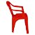 Cadeira Poltrona Plastica Com Apoio De Braço Vermelha Mor - Imagem 2