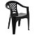 Cadeira Plástica Tramontina Iguape Com Apoio Braços Preto - Imagem 1