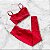 Conjunto Calça Básica Cintura Alta Jacquard Textura Ondas Vermelho - Imagem 2