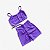 Conjunto Shorts Empina e Cordinha Jacquard Violeta - Imagem 1