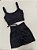 Conjunto Shorts Empina Cintura Alta Jacquard Preto - Imagem 1