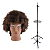 Cabeça de Boneca para Treino Cabelo Afro + Tripé com Bandeja , Babeiro , Cabeleireiro - Imagem 1
