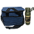 Kit - Bolsa Térmica Tecido (Azul) 10L (P) Com Zíper E Bolso Frontal + Garrafa Térmica De Aço Inox 650ml Com Alça Portátil Ideal Para Bebidas Geladas e Quentes Água - Imagem 1