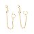 Brinco Piercing Corrente Bnhado a Ouro 18k - Imagem 1