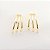 Ear Hook Triplo 3 Filetes Lisos Banho Ouro 18k - Imagem 5