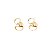 Brinco Argola Dois Corações Pendurados Banho Ouro 18k - Imagem 1