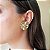 Brinco Orgânico Redondo com Relevos Banhado a Ouro 18k - Imagem 2