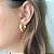 Brinco Argola com Detalhe Craquelado Banhado a Ouro 18k - Imagem 2
