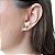 Brinco Trevo Dourado com Textura Banhado a Ouro 18k - Imagem 2
