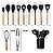 Kit Utensílios de Silicone 12 Peças Cabo em Bambu Preto - Imagem 2