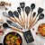 Kit Utensílios de Silicone 12 Peças Cabo em Bambu Preto - Imagem 5