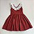 Vestido Vitória Vermelho Marsala com Babados - Imagem 1