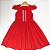 Vestido Vitória Vermelho com Rendas  Branca - Imagem 1
