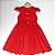 Vestido Vitória Vermelho com Rendas  Branca - Imagem 2