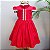 Vestido Vitória Vermelho com Rendas  Branca - Imagem 3