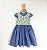 Vestido Vitória Bonecas Azul e Verde - Imagem 1