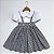 Vestido Vitória Xadrez preto e branco GL Boneca Branca - Imagem 1