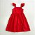 VESTIDO DAFNE VERMELHO MC FRU-FRU COM BOTÕES LATERAIS - Imagem 1