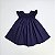 VESTIDO CASINHA DE ABELHA AZUL MARINHO BORDADO AZUL - Imagem 1