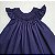 VESTIDO CASINHA DE ABELHA AZUL MARINHO BORDADO AZUL - Imagem 2