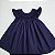 VESTIDO CASINHA DE ABELHA AZUL MARINHO BORDADO AZUL - Imagem 4
