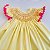 VESTIDO CASINHA DE ABELHA AMARELO COM RENDA ROSA - Imagem 3