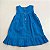 VESTIDO BABY CAVADO COM BABADO NA BARRA AZUL - Imagem 2