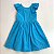 VESTIDO DE LAISE COM RECORTE E BABADO E CINTO - AZUL - Imagem 1