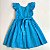 VESTIDO DE LAISE COM RECORTE E BABADO E CINTO - AZUL - Imagem 2