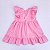 VESTIDO MELISSA RECORTE E BABADO NA PALA ROSA COM BORDADO CORAÇÃO 100% ALGODÃO - Imagem 2
